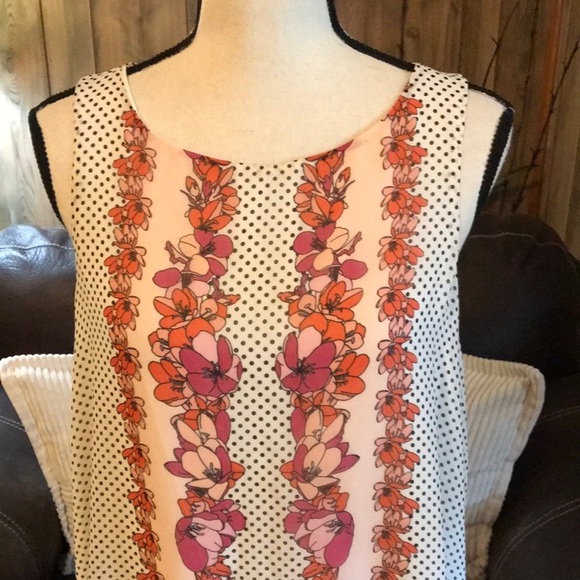 Floral Sleeveless Dress with Polka Dots Size L - Picture 2 of 8